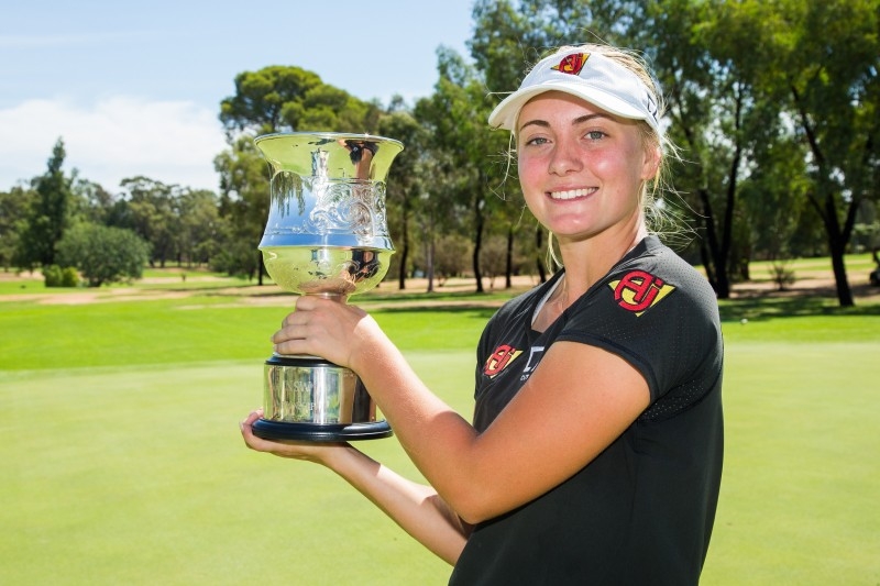 Julia Engström of Sweden with her trophy.