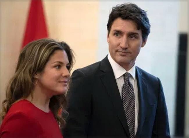 Canada's Prime Minister Justin Trudeau, right, and his wife Sophie Grégoire Trudeau, who has has tested positive for the novel coronavirus, are seen in this file photo. — Courtesy photo