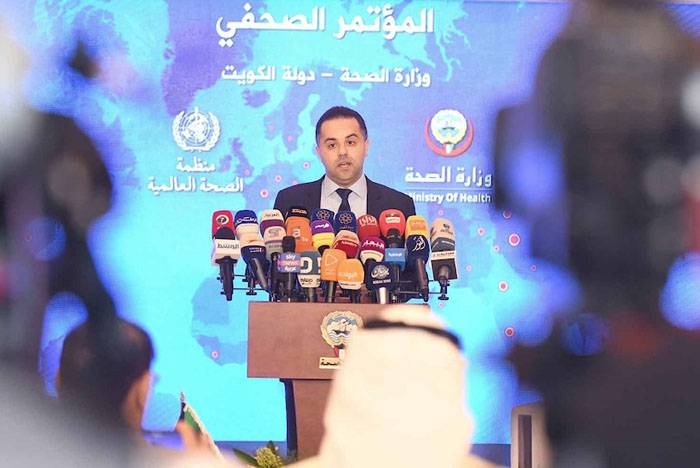 Spokesman for Kuwait's Ministry of Health Dr. Abdullah Al-Sanad speaks during a press conference in Kuwait City. — Courtesy photo
