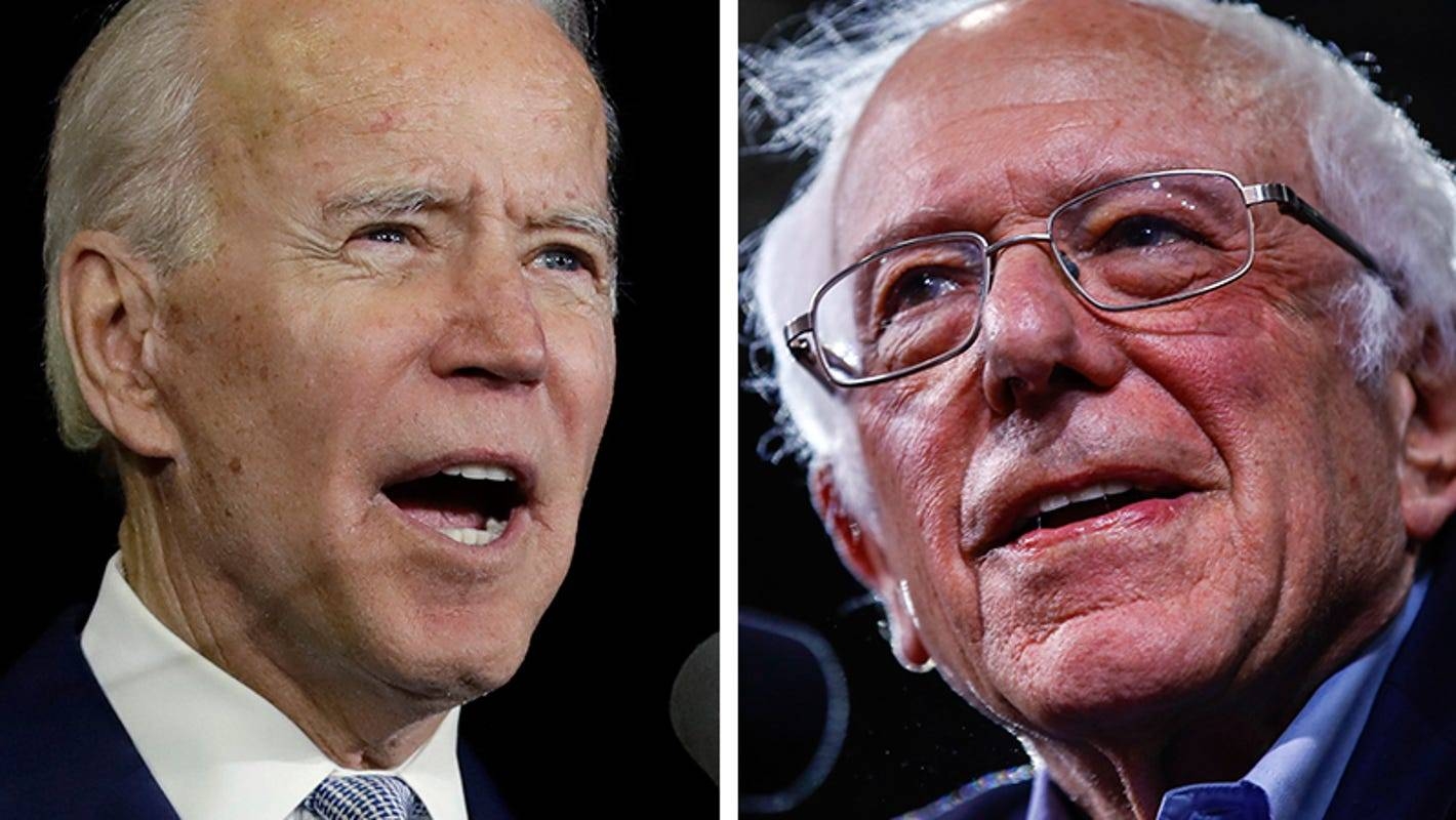 US Democratic presidential candidate Joe Biden, left and his leftist rival Bernie Sanders are seen in this file combination picture. — Courtesy photo