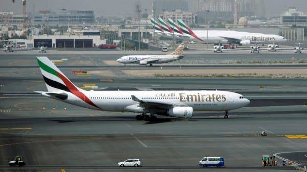 A fleet of Emirates Airline planes seen at Dubai Airports. -- File photo
