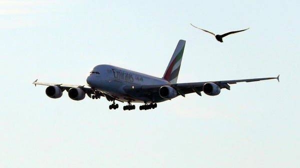 An Emirates Airbus A380 airliner prepares to land at Nice international airport. -- File photo
