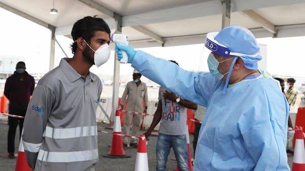 Workers undergo coronavirus testing in Abu Dhabi. -- Photo courtesy WAM
