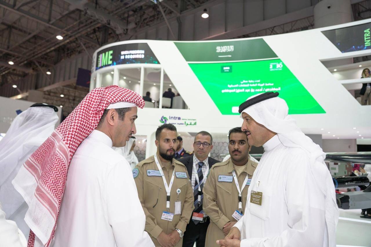 Prince Sultan Bin Salman, Chairman of Saudi Space Commission, is seen at INTRA Defense Technologies pavilion during Dubai Airshow 2019 in this file picture.
