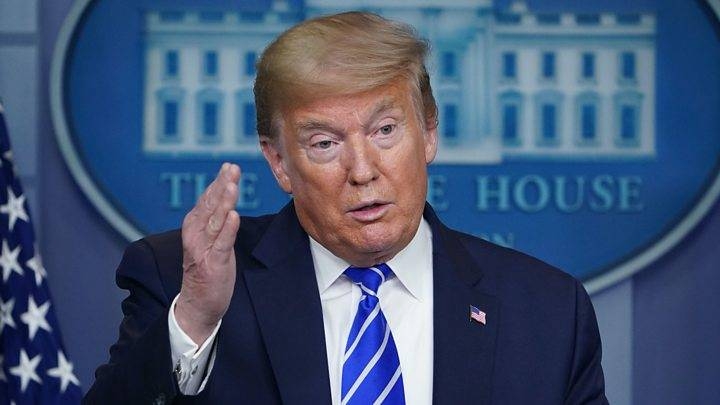 President Donald Trump is seen during a media briefing on coronavirus developments in this file picture. — Courtesy photo