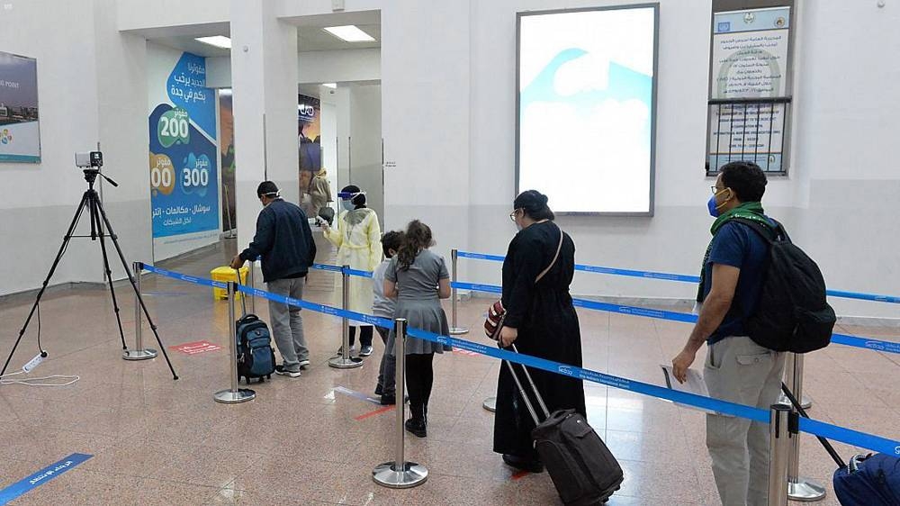 A dedicated Saudi Arabian Airlines flight carrying stranded Saudi citizens from Khartoum and Tunis arrived at King Abdulaziz International Airport.