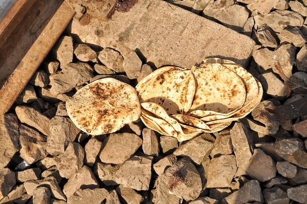 Images on social media show pieces of roti (Indian bread) strewn near the tracks. — Courtesy photo