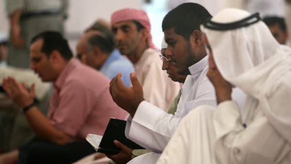 Muslims pray during the holy month of Ramadan inside a mosque in Dubai in this file photo
