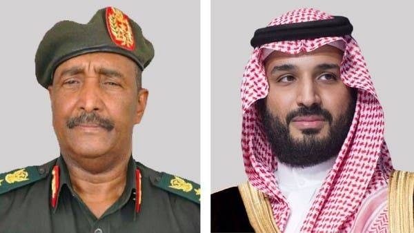 Saudi Arabia’s Crown Prince Muhammad Bin Salman and the head of Sudan's Sovereign Council Abdel Fattah Al-Burhan. -- Courtesy Twitter
