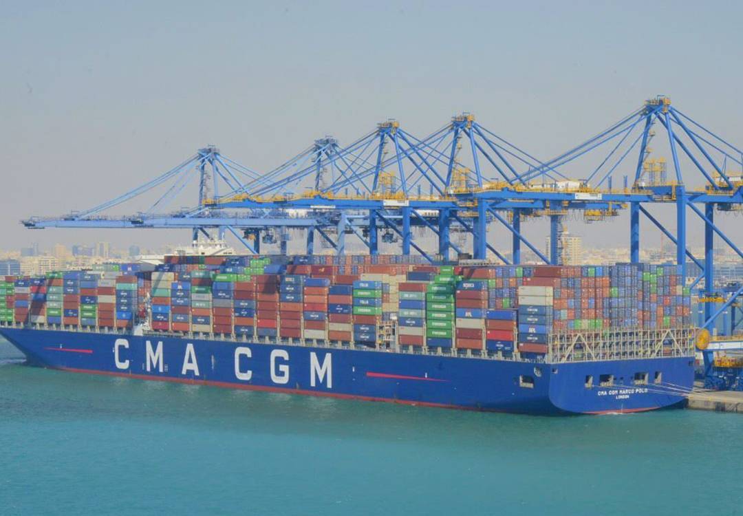 This file photo shows King Fahd Industrial Port in Yanbu receiving its first container ship.  