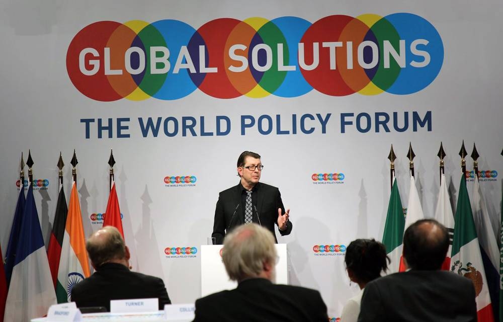 File photo of Markus Engels, secretary-general of the Global Solutions Initiative, addressing one of the sessions.