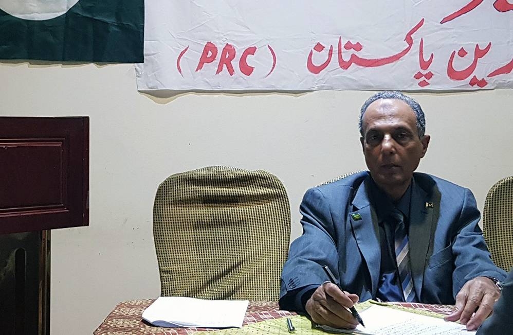 File photo of Syed Ehsanul Haque, convener Pakistan Repatriation Council (PRC), at a meeting in Jeddah.