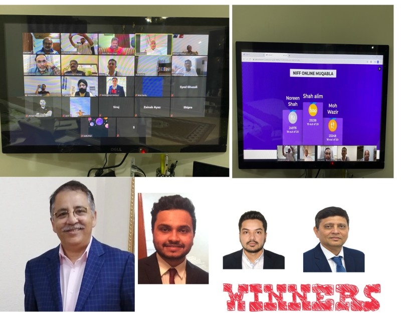 The North India Fraternity Forum Jeddah recently held its first online quiz for its members under the title “NIFF online Muqabla”. Winners are also shown in the combo picture.