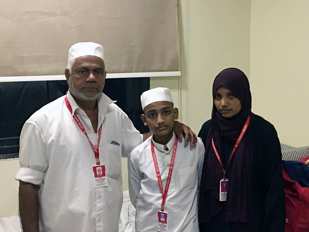 Sakeer Hussain in Makkah with mother and grandfather. — SG photo