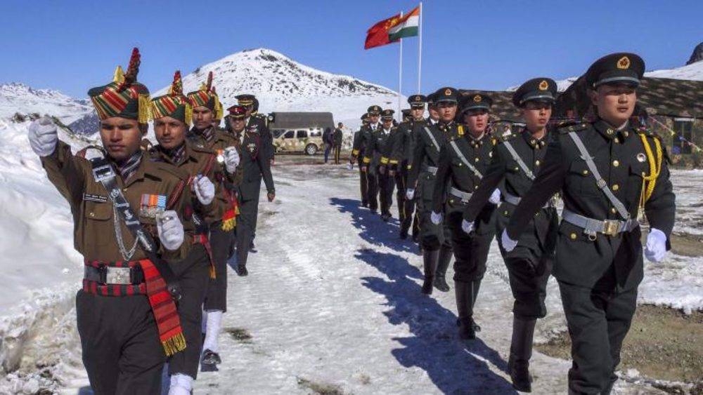 The file photo of Indian and Chinese border guards at a border post.
