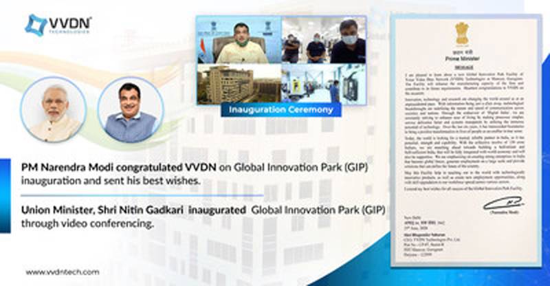 Minister for Road Transport & Highways, Minister of Shipping and the Minister of Micro, Small and Medium Enterprises Nitin Gadkari on Thursday inaugurated VVDN Technologies new Global Innovation Park (GIP)  in Manesar, Haryana, via video conferencing.