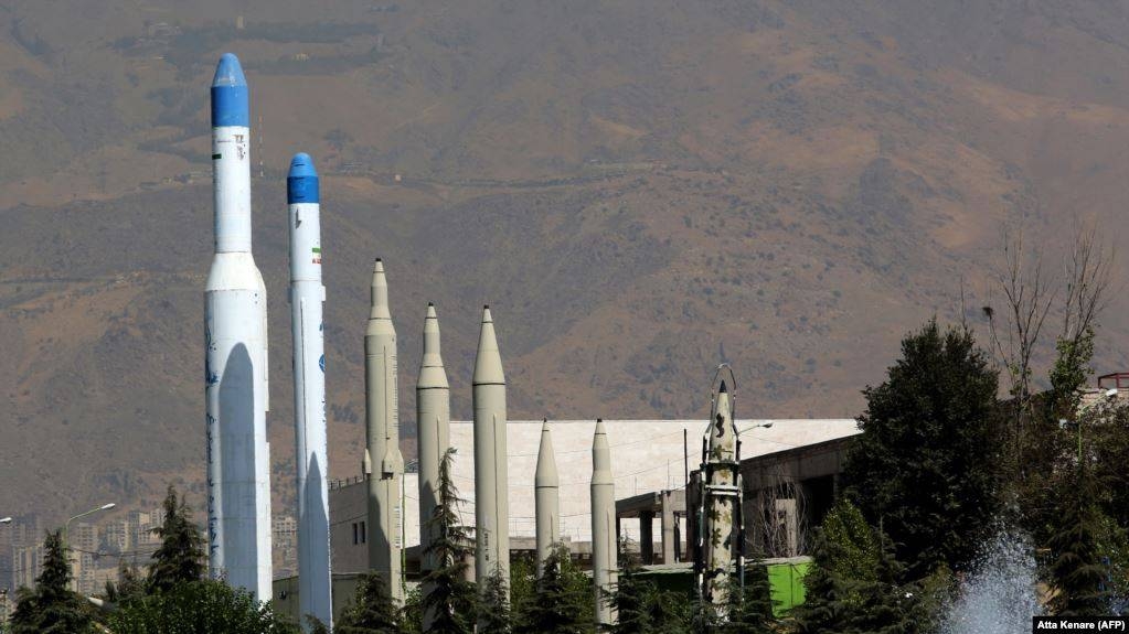 Iranian missiles are displayed at Tehran's Islamic Revolution and Holy Defense Museum in this file photo.
