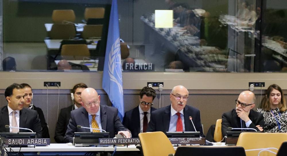 This February 2020 file photo shows Under-Secretary-General of the United Nations Office of Counter-Terrorism and Executive Director of the United Nations Counter-Terrorism Centre (UNCCT) Vladimir Voronkov heading a UN meet. He praised Saudi Arabia’s participation in launching the UNCCT Expo.