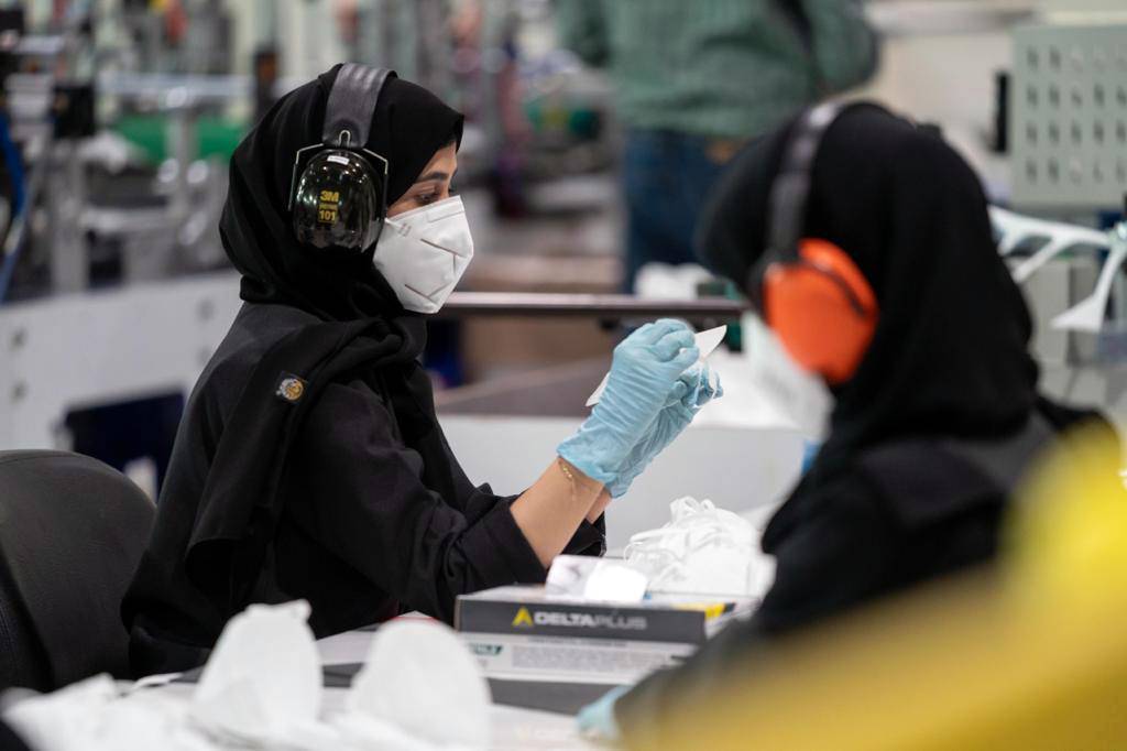 Emirati women hard at work in the UAE’s first respirator manufacturing facility, established in May in Al Ain.