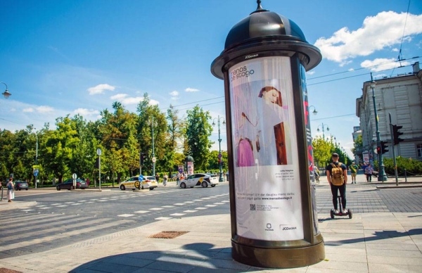 Art by Monika Radziunaite on an outdoor advertising stand in Vilnius. — courtesy photo Go-Vilnius