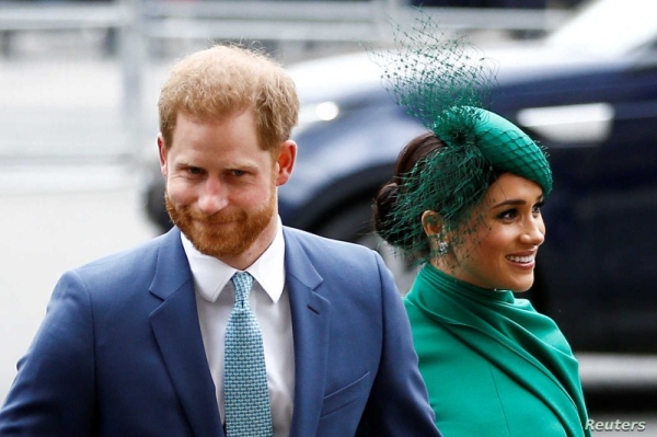 Britain's Prince Harry and his wife Meghan
