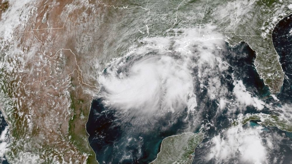 Hurricane Hanna roared ashore onto the Texas Gulf Coast as a Category 1 storm on Saturday.