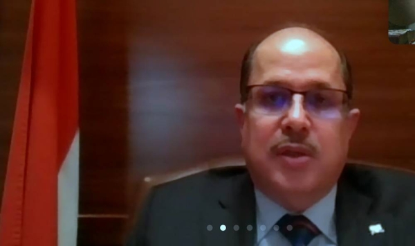 Indian Ambassador to Saudi Arabia Dr. Ausaf Sayeed addressing a virtual session of media persons and community members on Saturday.
