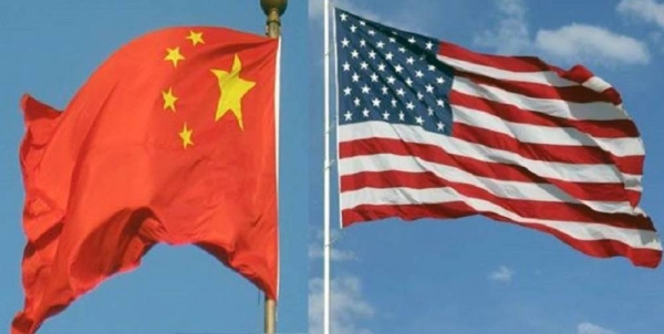 File photo of the US  and Chinese flags.