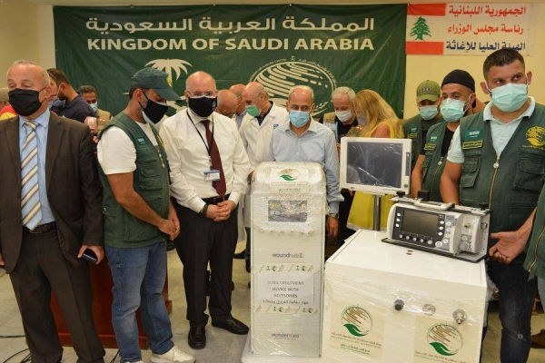 The KSRelief handed over the medical aid on Monday to Rafik Hariri University Hospital in Beirut in the presence of the Director of KSrelief's Office in Lebanon, Fahad Al-Qannas, and the secretary-general of High Relief Commission in Lebanon, Maj. Gen. Mohammad Khair. — SPA photos
