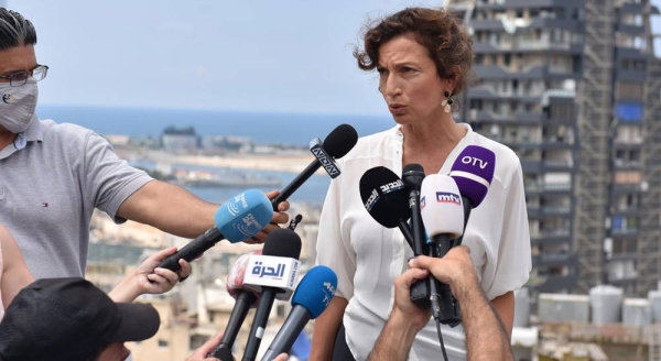 


Audrey Azoulay, UNESCO’s director-general (left), visits a school in Beirut, which was damaged by the explosion on Aug. 4. — courtesy UNESCO