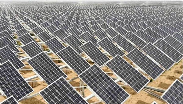 The solar PV plant in Sakaka, Kingdom of Saudi Arabia.