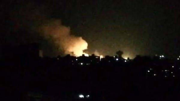 An image of the Israeli strike near Damascus. The photo has been supplied by Syrian Observatory for Human Rights.
