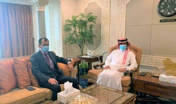 Kingdom’s ambassador to the Philippines Dr. Abdullah Al-Bussairy receives labor attaché Muhammad Bin Obaidullah Al-Mutairi in his office in Manila.