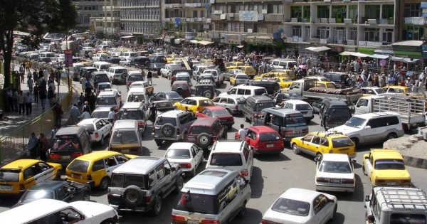 File photo shows morning traffic in downtown Kabul, the capital of Afghanistan. — courtesy UNAMA/Nasim Fekrat