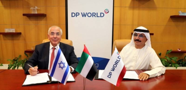 CEO of DP World Sultan Ahmed bin Sulayem signed on Wednesday MoUs with Shlomi Fogel, the owner of DoverTower, to explore opportunities to develop trade links between the United Arab Emirates and Israel. — WAM phoot
