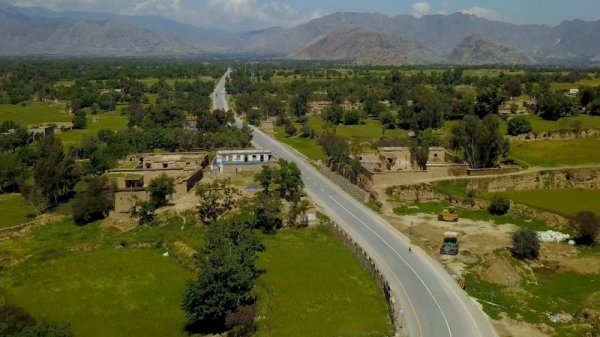 The road connects nine cities and six villages and will be used by more than 627,000 people. Its width spans 9.3 meters and includes a tunnel and nine intersecting bridges and a drainage system to protect against torrential waters. — WAM photos