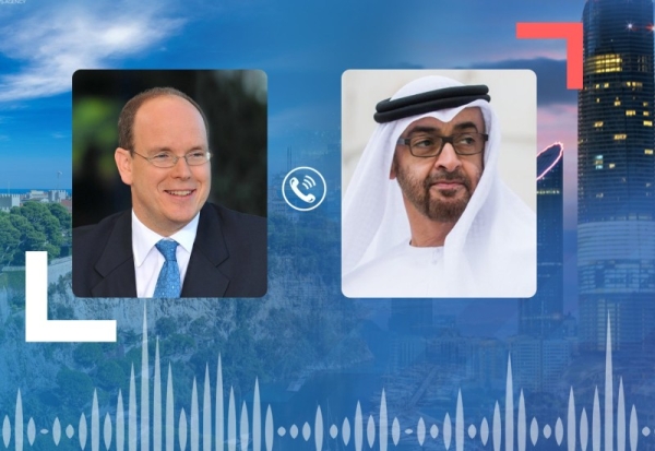 Abu Dhabi's Crown Prince Sheikh Mohamed bin Zayed Al Nahyan, who is also the deputy supreme commander of the United Arab Emirates armed forces on Monday received a telephone call from Prince Albert II of Monaco. — WAM photo