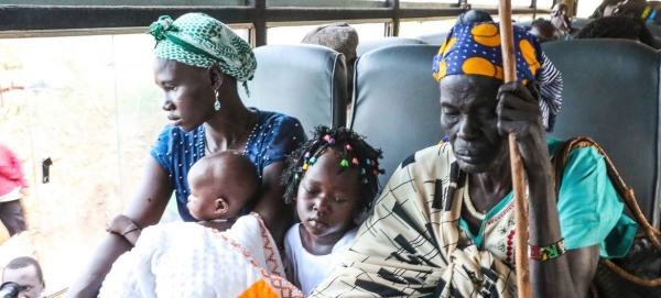 A displaced family leaves a UN protection camp in Juba to return to their home in the Jonglei region of South Sudan. — Courtesy photo