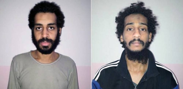 File photo of Alexanda Kotey, 36, and El Shafee El-Sheikh, 32, who appeared via video link before a judge in Alexandria, Virginia.