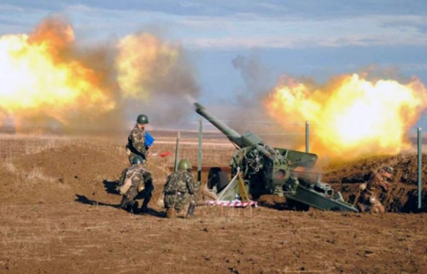 File photo of clashes between Armenia and Azerbaijan over Nagorno-Karabakh, handed out by the Azerbaijan defense  department.