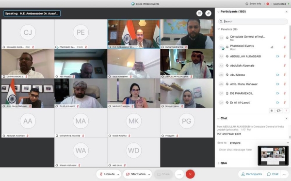 A webinar was organized by Pharmexcil, the export promotion body under government of India’s Ministry of Commerce in collaboration with Embassies of India in Saudi Arabia and Oman on Wednesday.