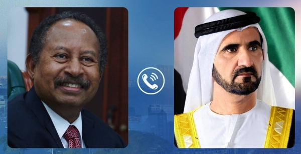  Dubai ruler Sheikh Mohammed bin Rashid Al Maktoum, who is the vice president and premier of the United Arab Emirates, received on Tuesday a telephone call from Sudan's Prime Minister Abdalla Hamdok. — Courtesy photo