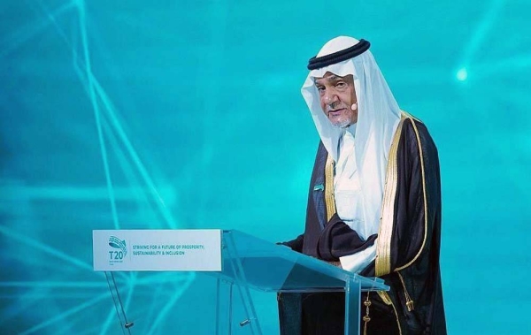 Prince Turki Al-Faisal, chairman of the Board of Directors of KFCRIS, at the T20 Summit