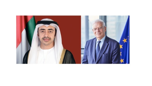 Foreign Minister of the United Arab Emirates Sheikh Abdullah Bin Zayed Al Nahyan Minister of Foreign Affairs and High Representative of the European Union for Foreign Affairs and Security Policy International Cooperation and Josep Borrell. — WAM photo