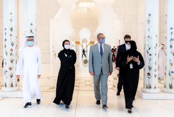  British Minister of State for the Middle East and North Africa James Cleverly visited the Sheikh Zayed Grand Mosque here during his official visit to the United Arab Emirates. — WAM photos