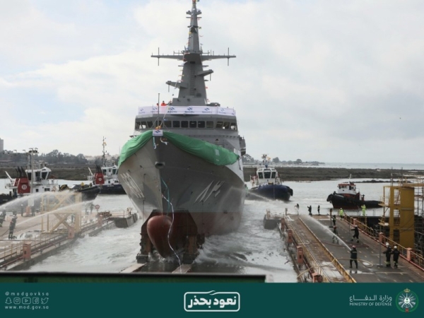 The Royal Saudi Naval Forces celebrated the ceremonial launching into water of a corvette Avanti 2200 type, the second ship within the project of Sarawat.