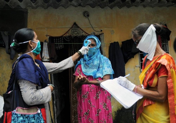 Coronavirus infections in India fell to their lowest since mid-July, 