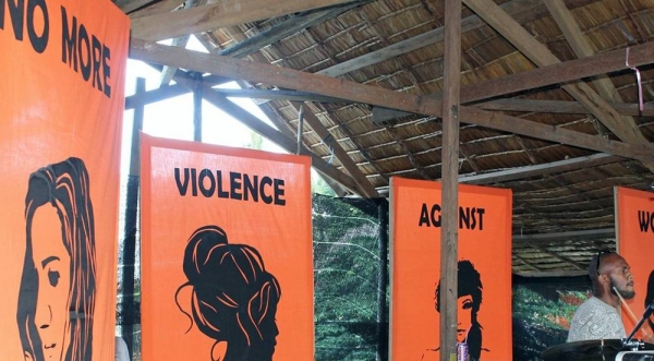 A stage at a youth festival in the Solomon Islands sending a strong message: “No More Violence Against Women And Girls”. — courtesy UN Women