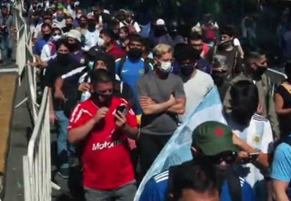 Thousands of fans queued in the Argentine capital Buenos Aires for the chance to pay their respects to Diego Maradona, whose body body lay in state.