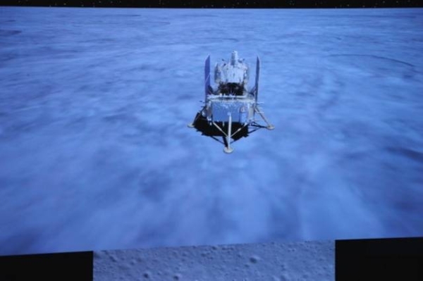 China's Chang'e-5 spacecraft successfully lands on the near side of the moon. Courtesy Xinhua